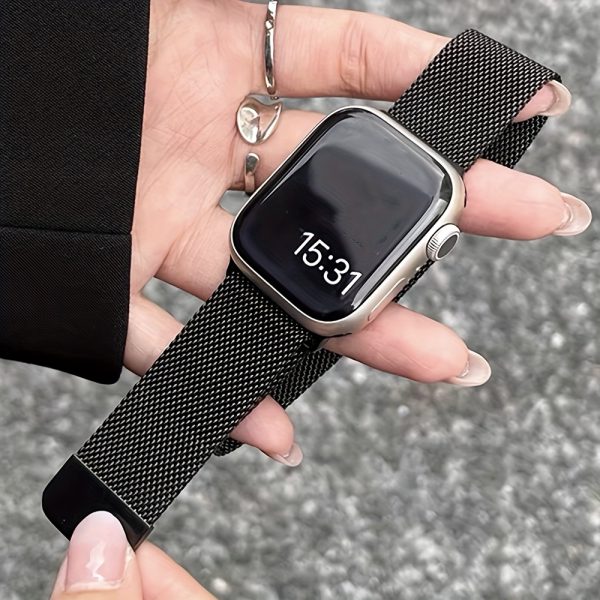 [Shiyu Milanese] Shiyu Milanese Loop Band for Apple Watch | Stainless Steel Mesh, Magnetic Clasp, Waterproof Strap | Compatible with Series 1-10 & SE, Sizes 38mm-49mm, Elegant Design for Men and Women - Image 5