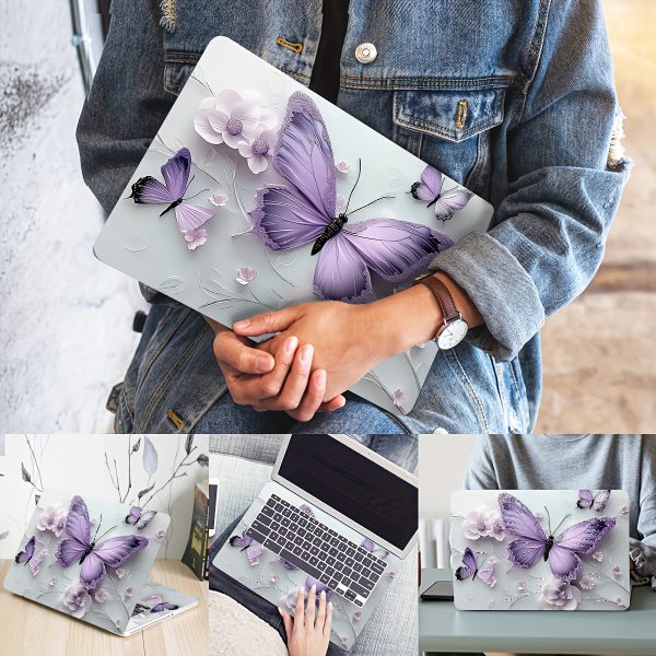 Roller packaging, 3pcs with 1 spare piece, no need to worry about peeling off. Butterfly pattern laptop art decal Light Beige sticker, non-reusable laptop Light Beige decal, waterproof and scratch-resistant - suitable for laptops, cars, helmets, motorcycles, refrigerator decoration - Image 6
