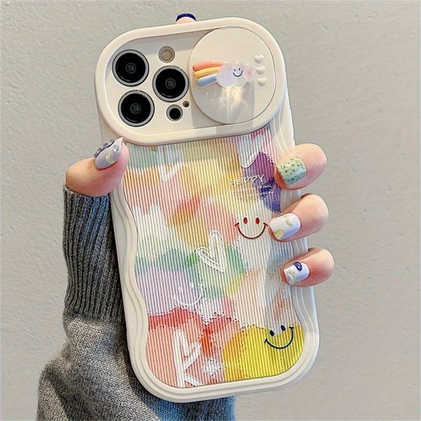 Y2K Cute 3D Star Rainbow Wave Edge Push Window Protective Soft Case For IPhone 15 Pro Max 14 Pro Max 13 12 Pro 11 Shockproof Back Cover - Image 7