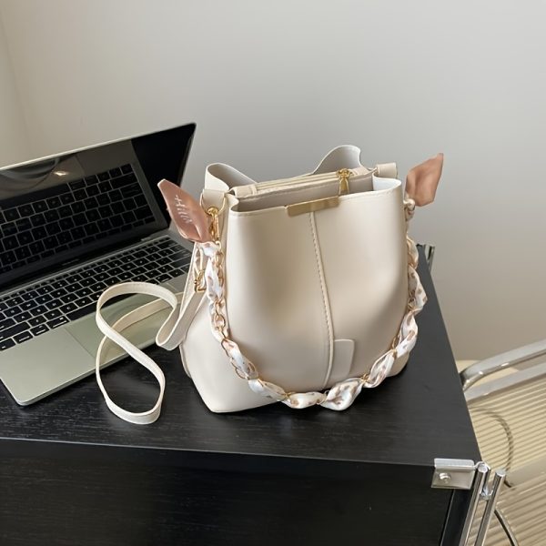 Women's Bucket Bag with Adjustable Strap & Magnetic Clasp - Multi-Color Options, Spacious Tote for Daily Essentials, Versatile Crossbody Shoulder Bag for Casual & Formal Outfits, Sophisticated Handbag, Sleek Construction - Image 4