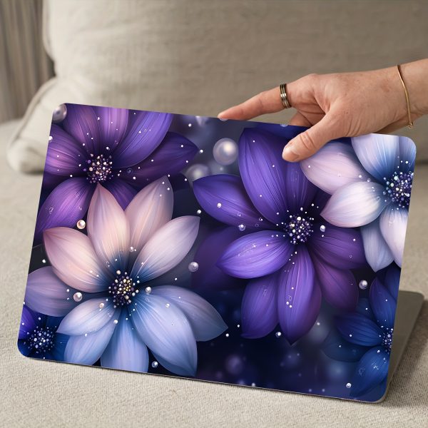 Pack of 2 Floral Butterfly Laptop Art Decal Protective Cases, Universal Netbook Light Beige Stickers Non-Duplicate Use Field Notebook Computer Light Beige Sticker Decals Waterproof and Scratch Resistant - Waterproof, Anti-scratch, Suitable for Laptops, Cars - Image 9