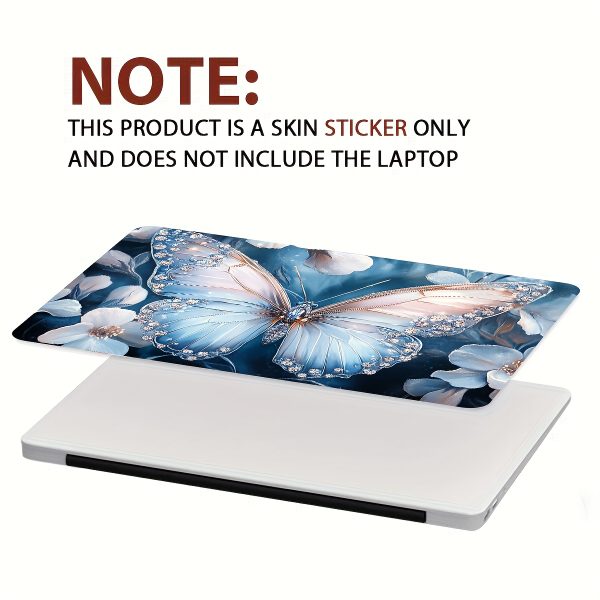 Vinyl Laptop Case Butterfly Flower Stickers, 2pcs/set, Scratch-Proof DIY Art Protective Case, Suitable for Laptops - Easy to Paste and Durable Design Suitable for Laptops, Cars, Helmets, Motorcycles, Refrigerator Decoration - Image 5