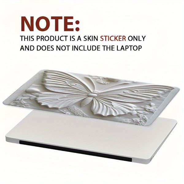 3D Butterfly & Floral Design Laptop Skin - Durable PVC, Easy to Apply, No Residue, 38.99x27.0 cm, Stylish & Protective for Your Laptop, Laptop Skin | Artistic Laptop Cover | Smooth Texture Skin, Butterfly Decor - Image 7