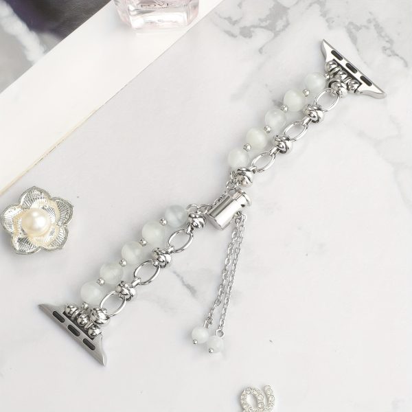 Stylish Beaded Metal Dual Chain Bracelet Strap Suitable for Apple Watch 38mm 40mm 41mm 42mm 44mm 45mm 49mm (S10 42)mm (S10 46)mm, High-End Women's Wristband Suitable for iWatch Series Ultra 2 SE 10 9 8 7 6 5 4 3 2 1 Gift - Image 6