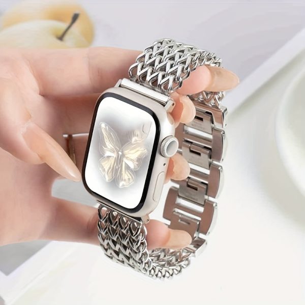 Stainless Steel Love Woven Watch Band S10 Can Be Used Compatible with 38mm 40mm 41mm 42mm 44mm 45mm 49mm Creative Summer Ins Breathable Suitable for Series 10 9 8 7 6 5 4 3 2 1 SE/Ultra Christmas Valentine'S Day Perfect Gift - Image 5