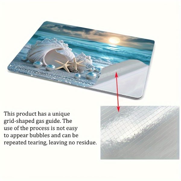 2pcs/set Beach Vinyl Laptop Case with Stickers, Scratch-Proof DIY Art Protective Case, Suitable for Laptops - Easy to Paste and Durable Design, No Glue Neede - Image 5