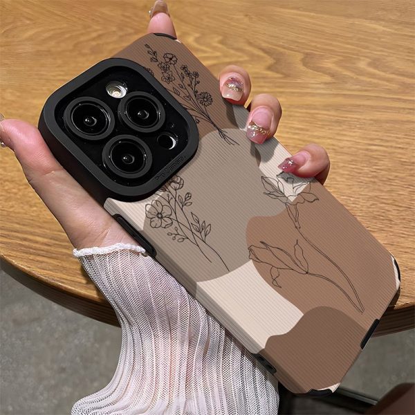 Abstract Brown Floral Pattern Phone Case for Iphone 15/15 Plus/15 Pro/15 Pro Max, Iphone 14/14 Plus/14 Pro/14 Pro Max, Iphone 13/13 Pro/13 Pro Max, Iphone 12/12 Pro/12 Pro Max, Iphone 11/11/11 Pro Max/Iphone 7/8/Iphone X/XS, Dirt-Resistant, Shockproof, And Stylish. - Image 8