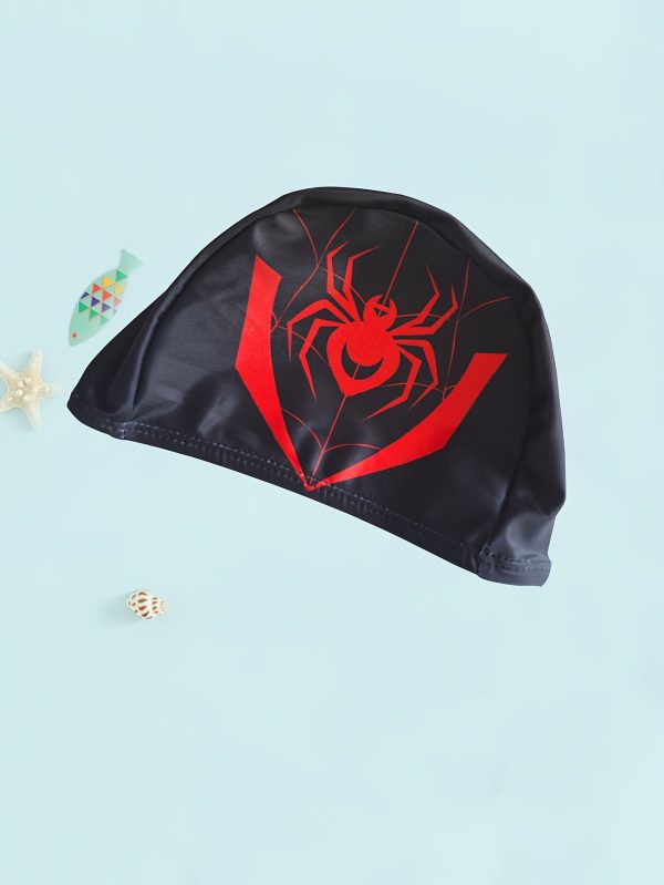Spider Flame Print Short Sleeve One-Piece Zipper One-Piece Swimsuit Swimming Cap Fashion Leisure Water Park Pool Beach Seaside Hot Spring Vacation - Image 7