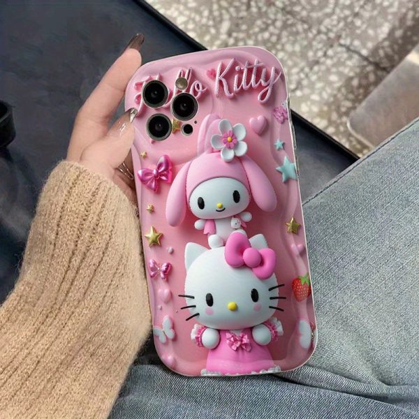 Sanrio cute cartoon Hello Kitty creative trend soft protective mobile phone case for iPhone 16 15 14 13 12 11 Pro Max 16 15 14 Plus 16e 13 12 mini X XR XS Max 6 6s 7 8 Plus SE - Image 3