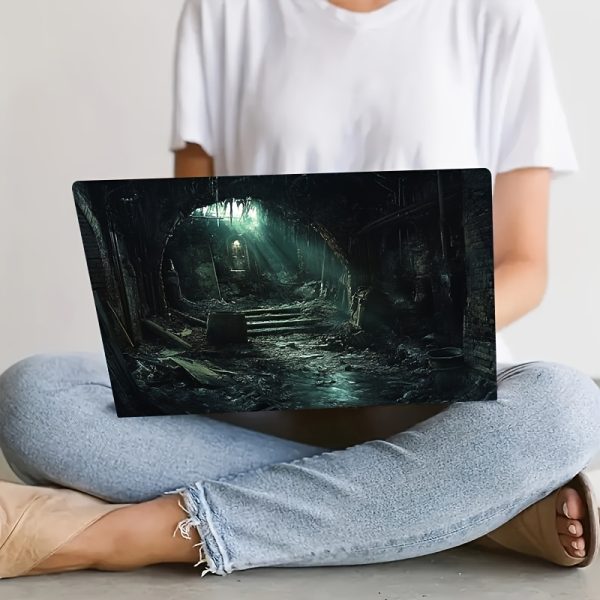 Just Notebook Light Beige Sticker, Scene Picture of Dismal Underground Passage with Faint Light, Scratch-Proof Art Protection Sticker, Suitable for HP, for Dell, for Lenovo, for Apple, for Asus and other laptop - Image 4