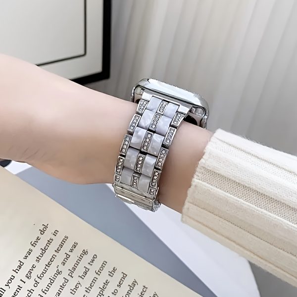 BIIFAKOO-era metal stitching two-color resin watch strap compatible with Apple watch strap 38mm 40mm 41mm 42mm 44mm 45mm 46mm 49mm suitable for Ultra series 10 9 8 7 SE 6 5 4 3 2 1 - Image 4