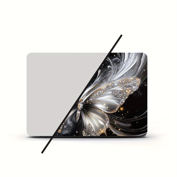 2pcs Butterfly Laptop Art Decal Protective Case, Universal Netbook Light Beige Sticker Non-Duplicate Use Field Notebook Computer Light Beige Sticker Decals Waterproof and Scratch Resistant - Waterproof, Anti-scratch, Suitable for Laptops, Cars, Helmets, Motorcycles, Refrigerator Decorations - Image 4