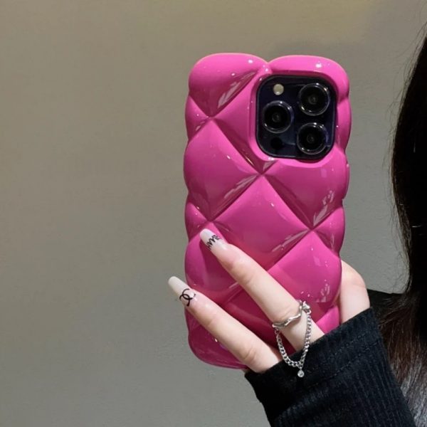 Communication 5A06: A Creative And Trendy Pink Diamond-Patterned Silicone Case Designed for The Iphone 16 Pro Max, Offering Full Protection And Anti-Drop Features, Suitable for Models 15 Pro, 14 Max, 13, And - Image 6