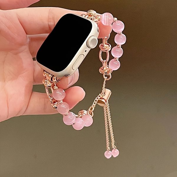 Bezel Watch Series Ultra SE 9 8 7 6 5 4 3 2 1 Beaded Strap, Compatible with 38/40/41/42/44/45mm, Fashionable Durable Band with Adjustable Buckle - Image 11