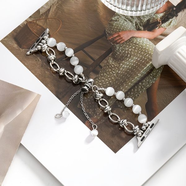 1pc Of Ladies' Pull-out Cat's Eye Stone Beaded Strap Suitable For 38/40/41/42/44/45/49mm, Suitable For Apple Strap UItra/SE/8/7/6/5/4/3/2/1 (strap Only, Watch Not Included) - Image 9