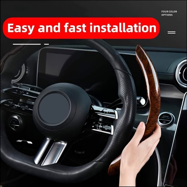 Luxury Peach Wood Grain Steering Wheel Cover - Ultra-Thin, Anti-Slip, Fit for All Seasons, High-End Feel, Easy Installation - Image 4