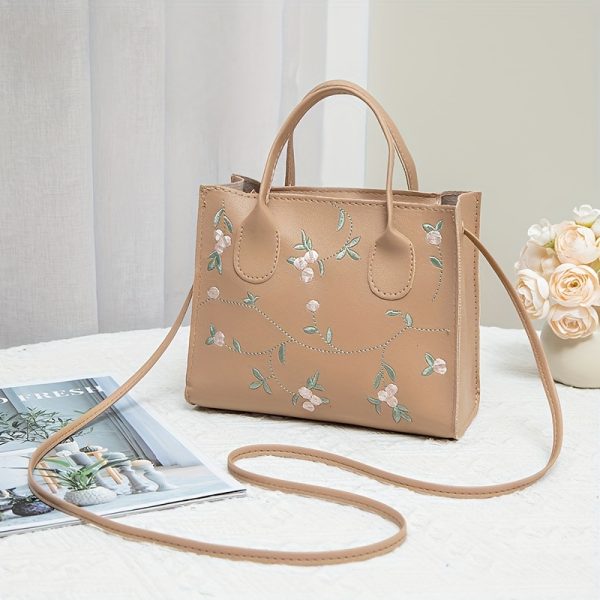 Women's Casual Floral Crossbody Bag - White with Detachable Adjustable Strap & Zipper Closure, Minimalist Holiday Design for Everyday Use, Personal Item Storage, Sleek Appearance - Image 8