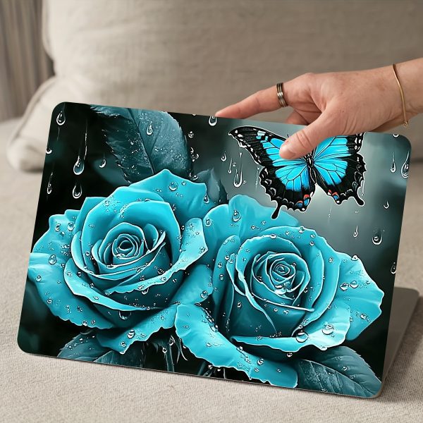 2pcs Blue Rose & Butterfly Vinyl Decals - Waterproof, Scratch-Resistant Laptop Skins with Semi-Matte Finish | Fit for Notebooks, Cars, Helmets, Motorcycles, Fridges | Artistic, Non-Reusable Stickers, Laptop Stickers - Image 7