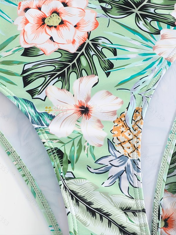 Green Floral--Separate Swimsuit - Image 4