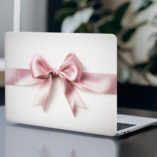 3pcs, 1 spare, No need to worry about peeling off laptop stickers - Vinyl material, self-adhesive design - Bow Girl Series Light Beige decals - Image 5