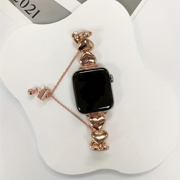 Fashion Women's Heart-Shaped Stainless Steel Metal Smartwatch Strap For Apple Watch38 40 41 42 44 45 49mm Series 1 2 3 4 5 6 7 8 9 SE Ultra Replacement Strap - Image 7