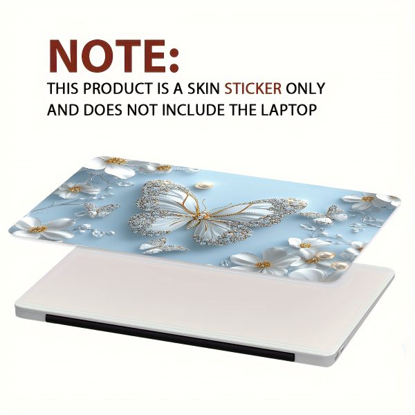 2pcs Elegant Butterfly & Floral Laptop Stickers - Waterproof, Scratch-Resistant Vinyl Art for Laptops & Cars, Self-Adhesive, Semi-Matte Finish, Perfect for Personalization, Laptop Accessories | Artistic Laptop Skin | Durable Laptop Skin, Laptop Decor - Image 7