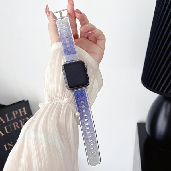 1pc Elegant Purple Silicone Watch Strap with Transparent Pin Buckle for Apple Watch Ultra/Ultra 2/49mm, Series 10/9/8/7/6/5/4/3/SE - Sport Smartwatch Band for Teens, Compatible with 38mm-46mm Models - Image 12