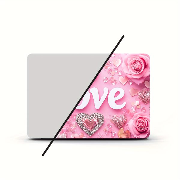 Pack of 2 Love Laptop Art Decal Protective Cases, Universal Netbook Light Beige Stickers Non-Duplicate Use Field Notebook Computer Light Beige Sticker Decals Waterproof and Scratch Resistant - Waterproof, Anti-scratch, Suitable for Laptops, Cars - Image 4
