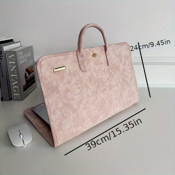 Shockproof High Quality Laptop Sleeve Case for 35.56 cm Notebooks - Lightweight Durable Pink Polyester Protective Cover with Anti-Scratch & Anti-Drop Design, Includes Hand Carry Handle for Office, Travel, Commute, Computer Laptop Carry Bag, Commuting Essentials, Modern Accessory, Reinforced Protection, Remote Workers - Image 2