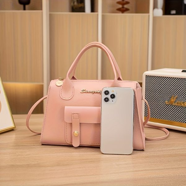 Women's Minimalist Luxury Crossbody Bag with Detachable Adjustable Strap - Compact Handbag for Travel, Shopping & Commute, Zipper Closure, 6 Colors (Khaki/Light Brown/White/Pink/Green/Black), Crossbody Purse, Commute Handbag, Modern Handbag, Sleek Design, Casual Accessory, Stylish Purse, Durable Material, Versatile Purse, Travel Essentials - Image 8