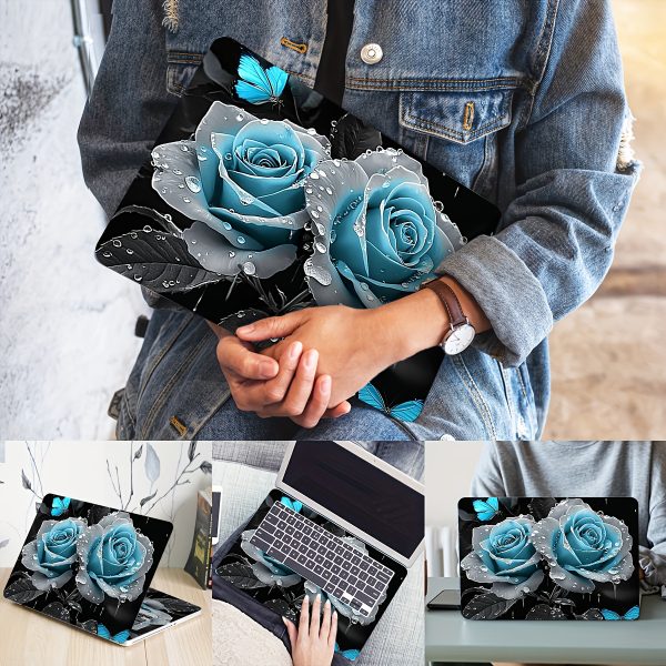 2pcs Blue Rose & Butterfly Vinyl Decals - Waterproof, Scratch-Resistant Laptop Skins with Semi-Matte Finish | Fit for Notebooks, Cars, Helmets, Motorcycles, Fridges | Artistic, Non-Reusable Stickers, Laptop Stickers - Image 6