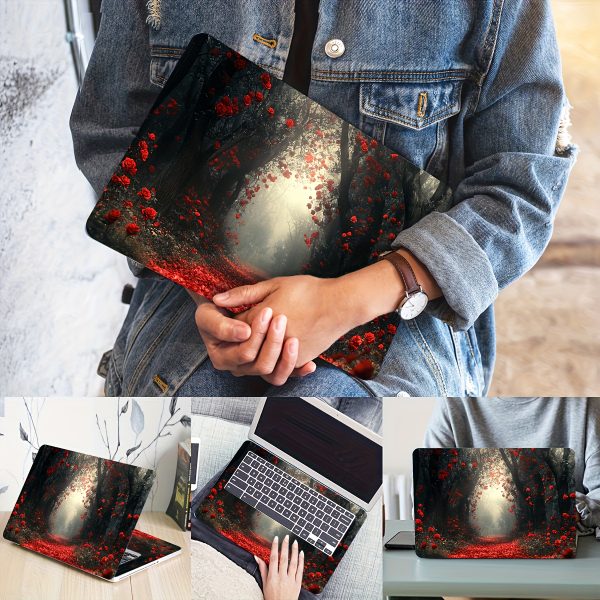 2pcs Rose Forest Laptop Art Decal Light Beige Stickers, Universal Waterproof and Scratch Resistant Laptop Skins for Laptops & Cars - Image 5