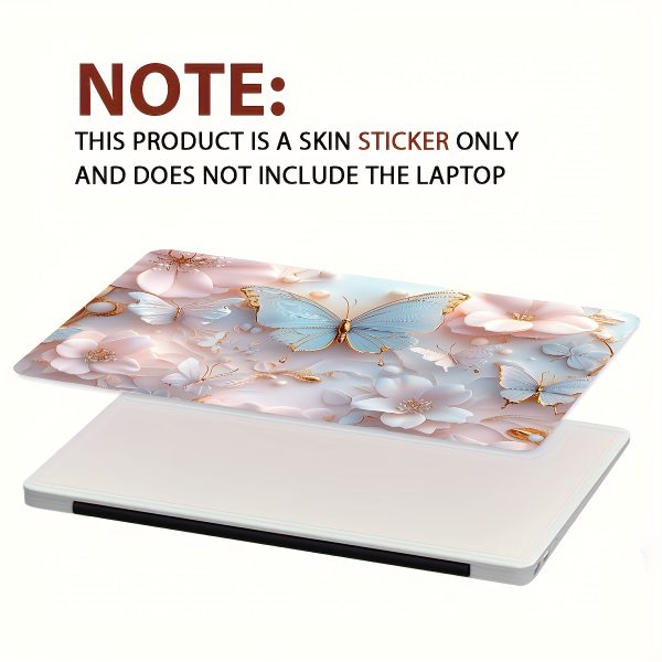 Vinyl Laptop Shell Butterfly Floral Stickers, 2pcs/Set, Scratch-Resistant DIY Art Protective Cover for Laptops - Easy to Apply and Durable Design Suitable for Laptops & Cars - Image 7