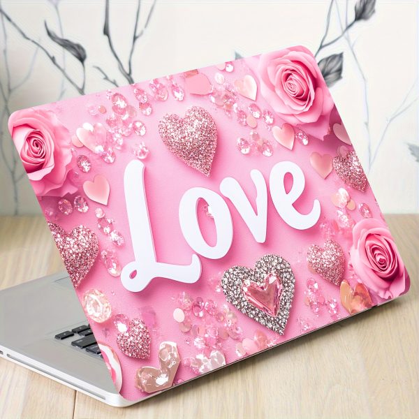 Pack of 2 Love Laptop Art Decal Protective Cases, Universal Netbook Light Beige Stickers Non-Duplicate Use Field Notebook Computer Light Beige Sticker Decals Waterproof and Scratch Resistant - Waterproof, Anti-scratch, Suitable for Laptops, Cars - Image 3