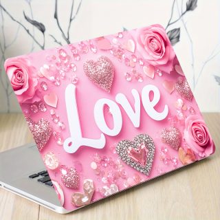 Pack of 2 Love Laptop Art Decal Protective Cases, Universal Netbook Light Beige Stickers Non-Duplicate Use Field Notebook Computer Light Beige Sticker Decals Waterproof and Scratch Resistant - Waterproof, Anti-scratch, Suitable for Laptops, Cars