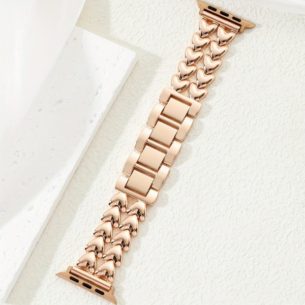 A double-row heart-shaped metal strap suitable for Apple watch for Apple Watch Wristband 38mm 40mm 41mm 42mm 44mm 45mm 49mm for iWatch 10/9/8/7/6/5/4/3/2/1/SE/Ultra series - Image 11