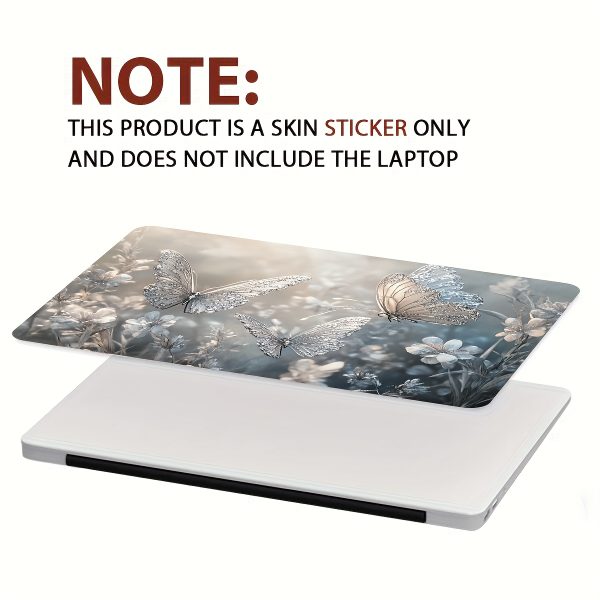 Vinyl Laptop Shell Butterfly Floral Stickers, 2pcs/Set, Scratch-Resistant DIY Art Protective Cover for HP, Dell, Lenovo, Apple, Asus Laptops - Easy to Apply and Durable Design Suitable for Laptops, Cars, Helmets, Motorcycles, Refrigerator Decorations - Image 7