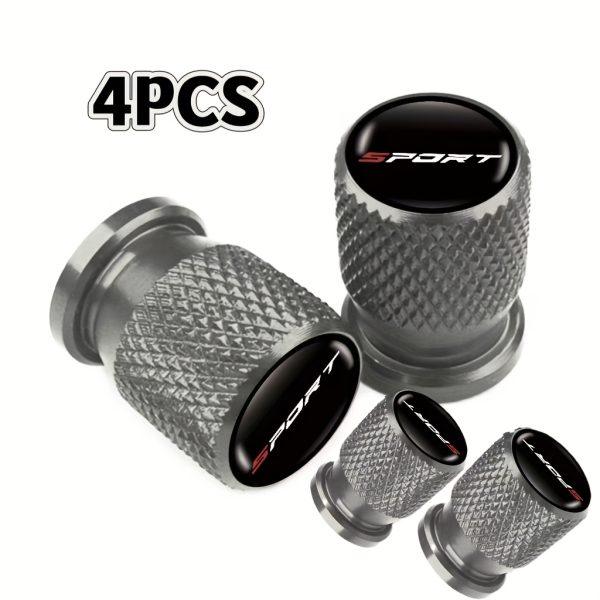 4pcs Universal Metal Tire Valve Stem Caps, Sport Icon Design, Dust & Water Proof, Car Wheel Accessories for All Vehicles - Image 9