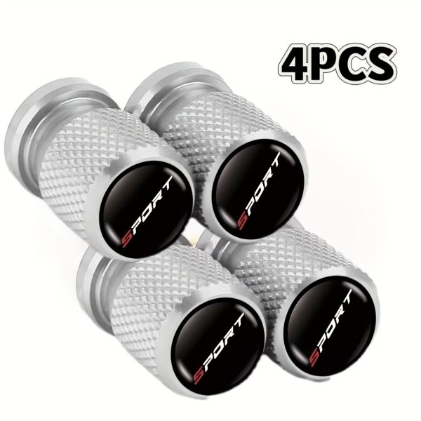 4pcs Universal Metal Tire Valve Stem Caps, Sport Icon Design, Dust & Water Proof, Car Wheel Accessories for All Vehicles - Image 15