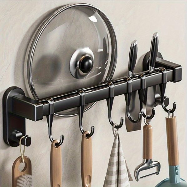WONGIRL Carbon Steel Kitchen Organizer Rack - Ideal for Chopsticks, Knives & Seasonings | Easy Install with Adhesive or Screws - Image 13
