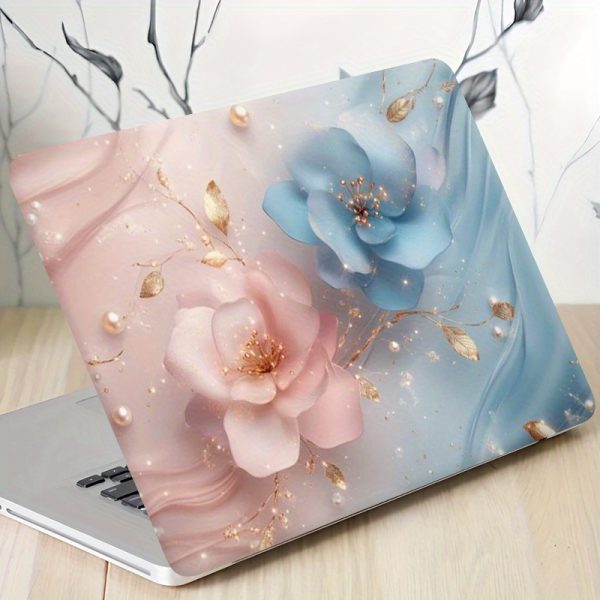 3pcs, including 1 spare, no need to worry about peeling off, light luxury marble pattern laptop sticker set, PVC material, self-adhesive, reusable, semi-matte surface, scratch-resistant, suitable for 12-15.6-inch laptops, easy installation and removal - Image 2