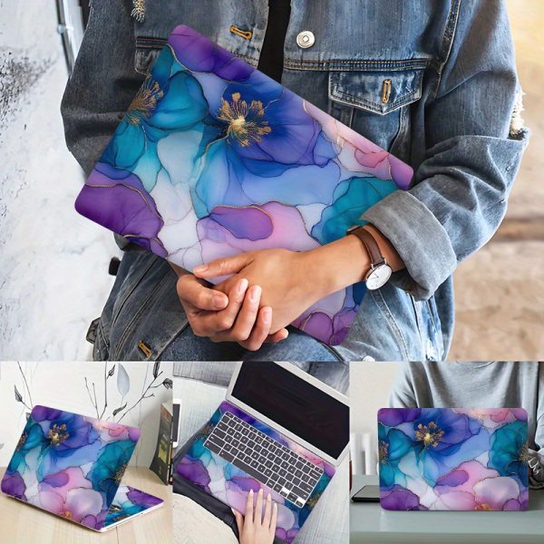 3pcs, 1 spare, No need to worry about peeling off, PVC laptop stickers, scratch-resistant, self-adhesive, semi-gloss finish, non-reusable, DIY cuttable, dreamy watercolor floral - universal notebook protector - Image 4