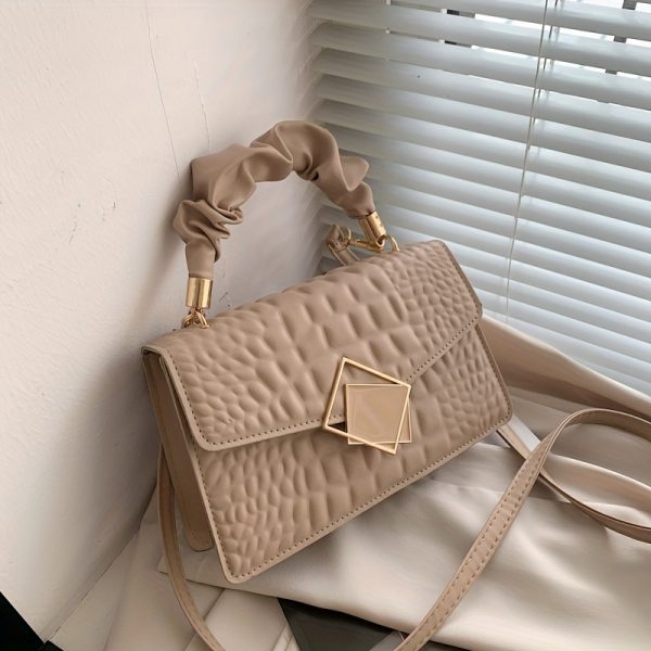Women'S Fashion Faux Leather Satchel, Solid Color, Buckle Closure, with Edge Paint, with Accessory, for Occasion-Ready, Do Not Wash - Image 14