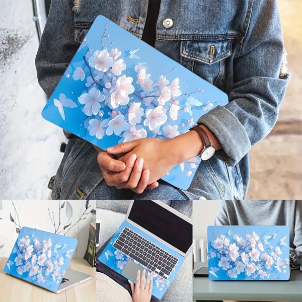 2pcs Vinyl Material, Light Blue Watercolor Butterfly Design Laptop Case, Anti-Scratch Laptop Case for 15.35 inch X 10.6 inch Laptop. Product Size: 27cmx39cm (10.63 inch x 15.35inch) - Image 5
