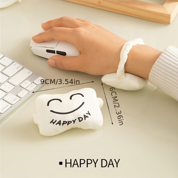 Ergonomic Memory Foam Wrist Rest with "Happy Day" Design - Comfortable & Lightweight Mouse Pad for Office, Laptops, Macs | Easy Typing Support, Sponge Pillow, Keyboard Compatible, Office Desk Accessory | Cheerful Workspace | Lightweight Wrist Support, Wrist Support Pad - Image 2