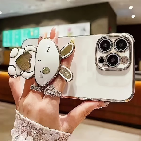 [Cute Rabbit] Designed for iPhone 11, iPhone 13, iPhone 14, iPhone 13 Pro Max, iPhone 14 Pro Max, iPhone 15, iPhone 15 Pro, iPhone 5 Pro Max, iPhone 16, iPhone 16 Pro, iPhone 16 Plus and iPhone 16 Pro Max Cute and Simple Electroplated Rabbit Holder Protective Case - Image 7