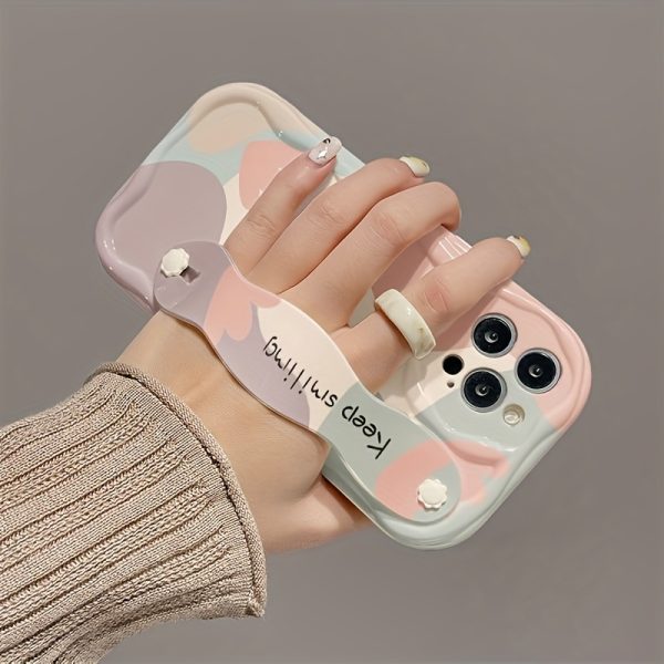A Minimalist White Cream Shell for Wristband Phone Cases, Featuring a Simple Design And Shock Protection. It'S a Perfect Choice for Spring And Summer, Compatible with Models 16/16Plus/16Pro/16Promax/15/15Plus/15Promax/14/14Plus/14Pro/14Promax, 13/13Pro/13Promax, 12/12Pro/12Promax, And 11/11Pro Max. - Image 4