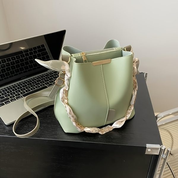 Women's Bucket Bag with Adjustable Strap & Magnetic Clasp - Multi-Color Options, Spacious Tote for Daily Essentials, Versatile Crossbody Shoulder Bag for Casual & Formal Outfits, Sophisticated Handbag, Sleek Construction - Image 7