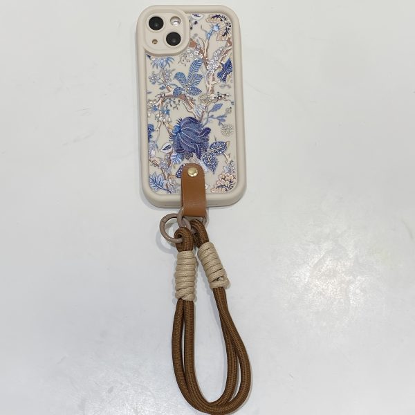 Blue Flower with Lanyard Shock Absorption White Frosted All-Inclusive Anti-Fall Mobile Phone Case Suitable for Apple 16PROMAX/16PLUS/16PRO/16/15PROMAX/15PLUS/15PRO/15/14PROMAX/14PLUS/14PRO/14/13PROMAX/13PRO/13/12PROMAX/12PRO/12 11PROMAX/11PRO/11/XSMAX/XR/XS/7#8PLUS/7#8 Protective Cover Transparent Shock Absorption - Image 6