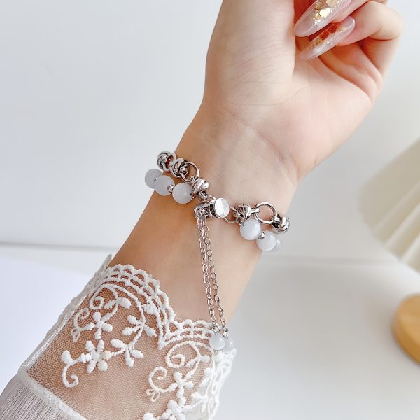 Stylish Beaded Metal Dual Chain Bracelet Strap Suitable for Apple Watch 38mm 40mm 41mm 42mm 44mm 45mm 49mm (S10 42)mm (S10 46)mm, High-End Women's Wristband Suitable for iWatch Series Ultra 2 SE 10 9 8 7 6 5 4 3 2 1 Gift - Image 11